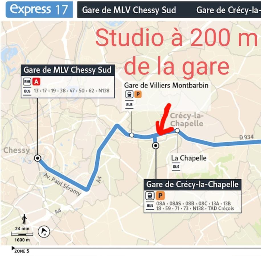 Appartement Studio O Fil De L'O A 12 Kilometres De Disneyland Paris 克雷西拉沙佩勒 外观 照片